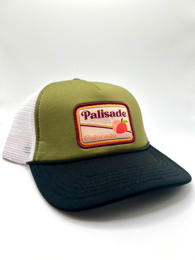 Foam Palisade Peach Trucker Hat - Black/Olive/White
