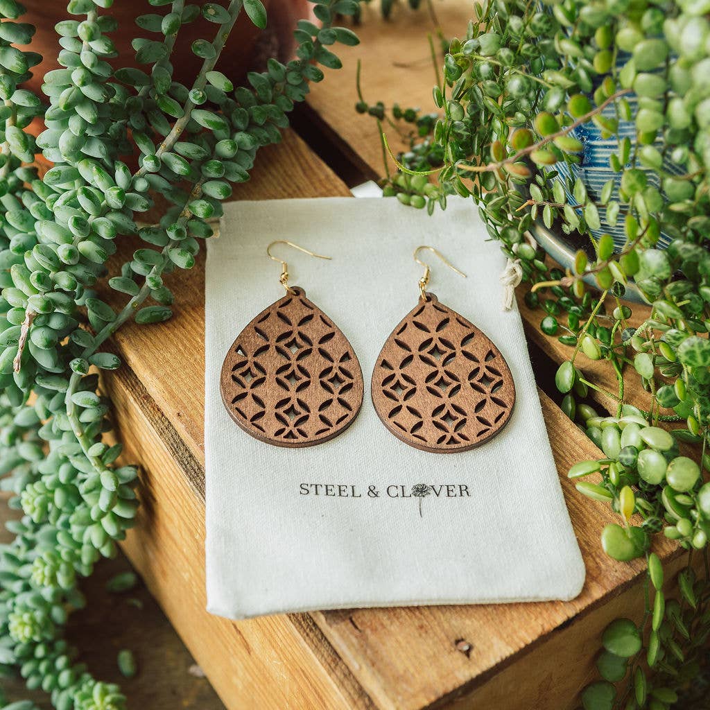 Dimsdale Retro Drop Wooden Earring