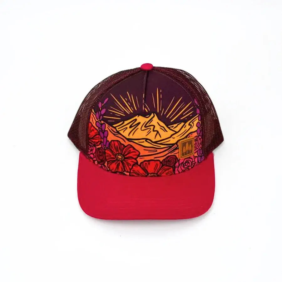 Floral Mountain Kids Trucker Hat
