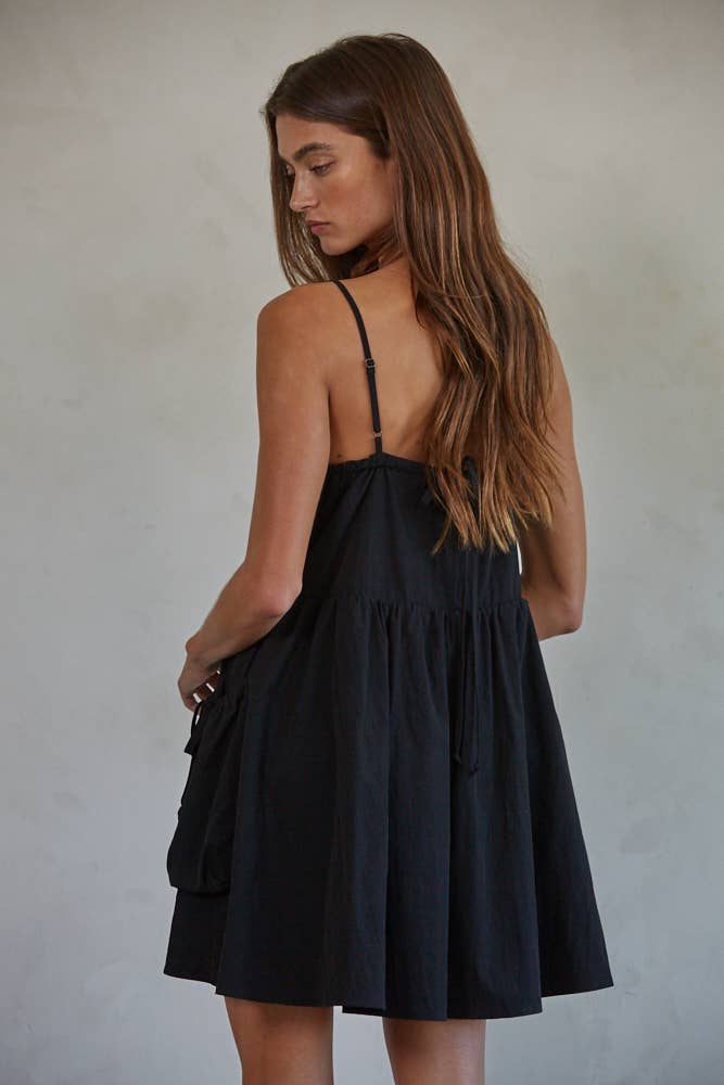 Black Flare Mini Dress