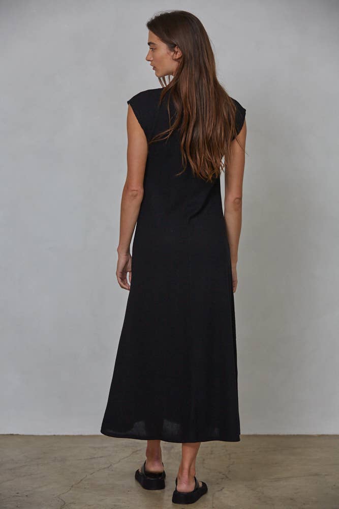 Ribbed Cap Sleeve Dress