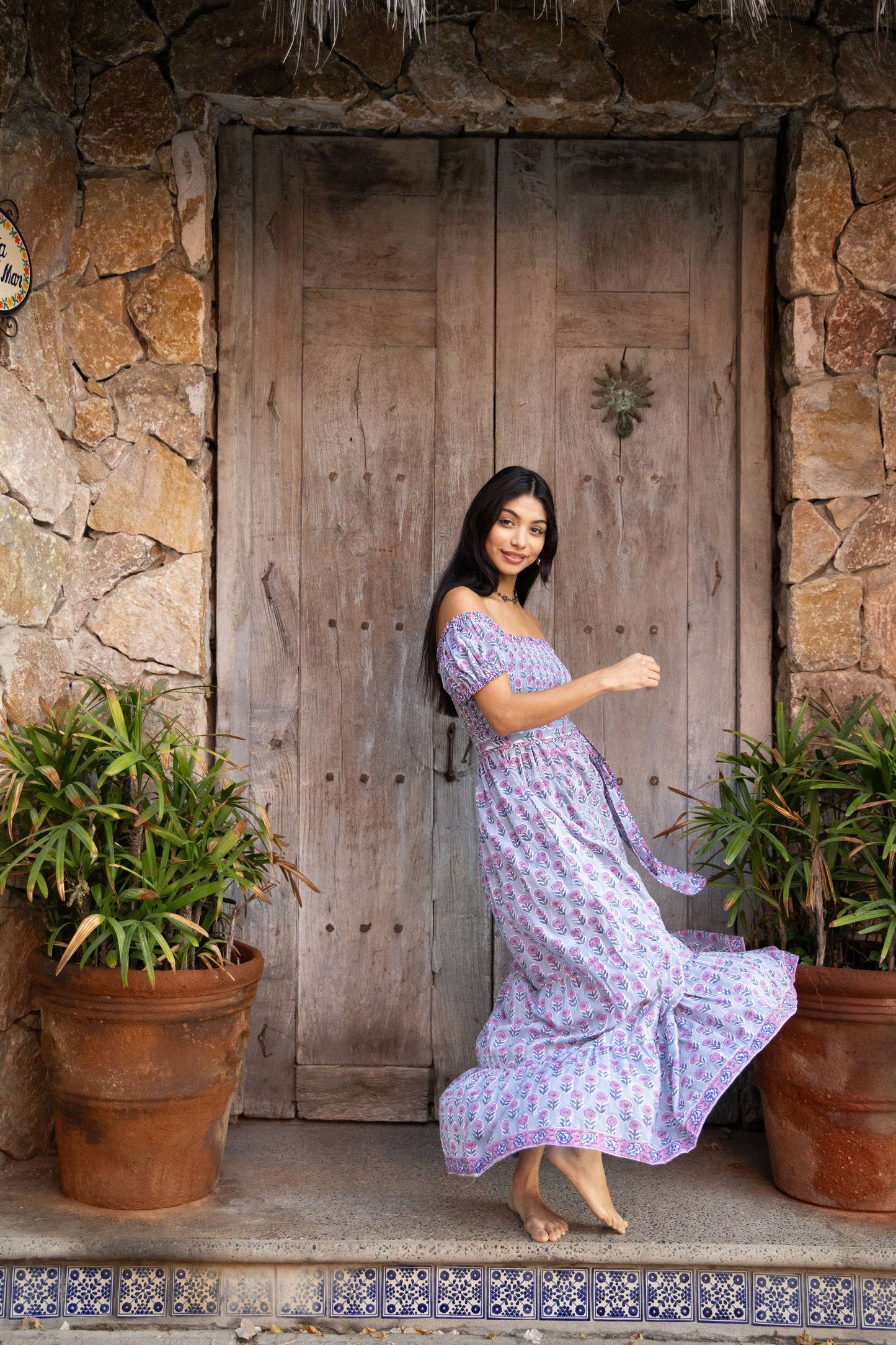 Block Printed Smock Dress (Paloma)