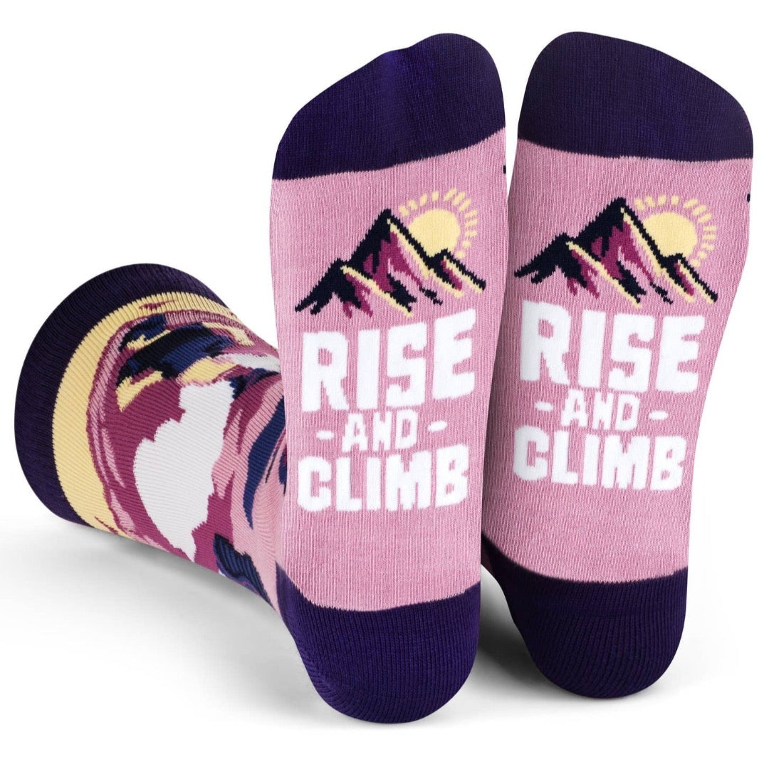 Rise and Climb Purple Socks