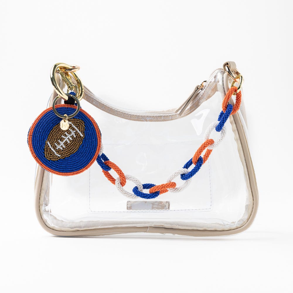 Game Day Football Beaded Bag Charm - Ink + Alloy