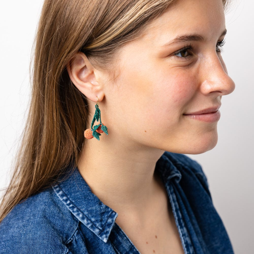 Lottie Clementine Dangle Luxe Earrings - Orange - Ink + Alloy