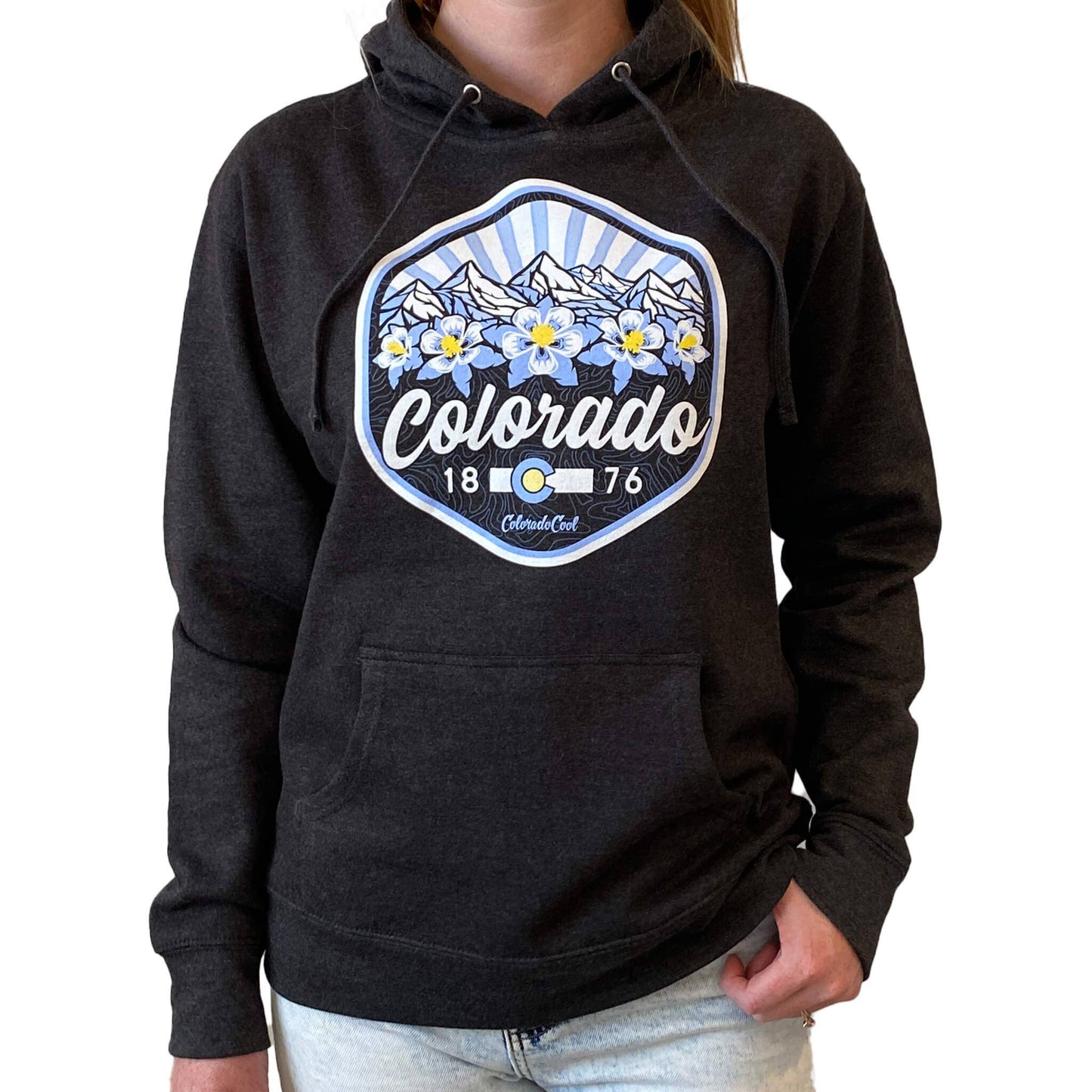 Colorado Mountain Bloom Hoodie - Women's - Charcoal