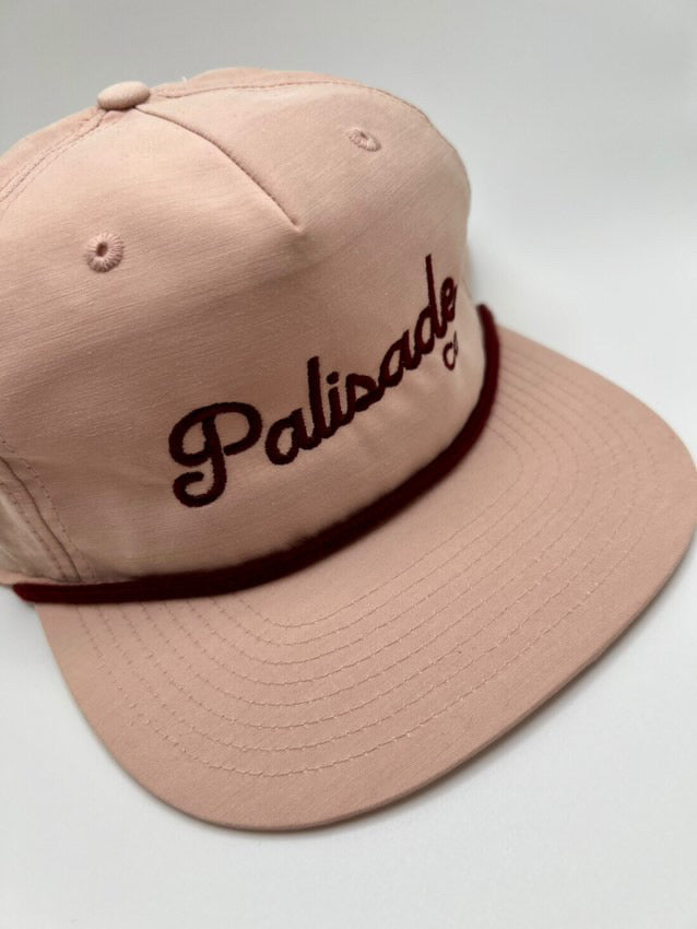 Embroidered Palisade Snapback Hat - Pale Peach