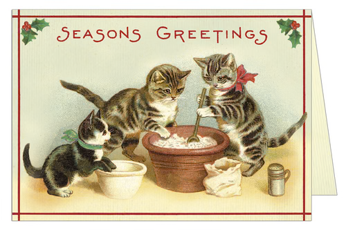 Christmas Cats Blank Single Holiday Card