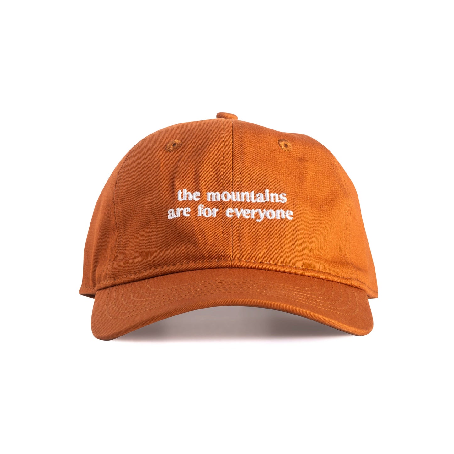 The Mountains Are For Everyone Dad Hat (Rust) - Embroidered Text Cap