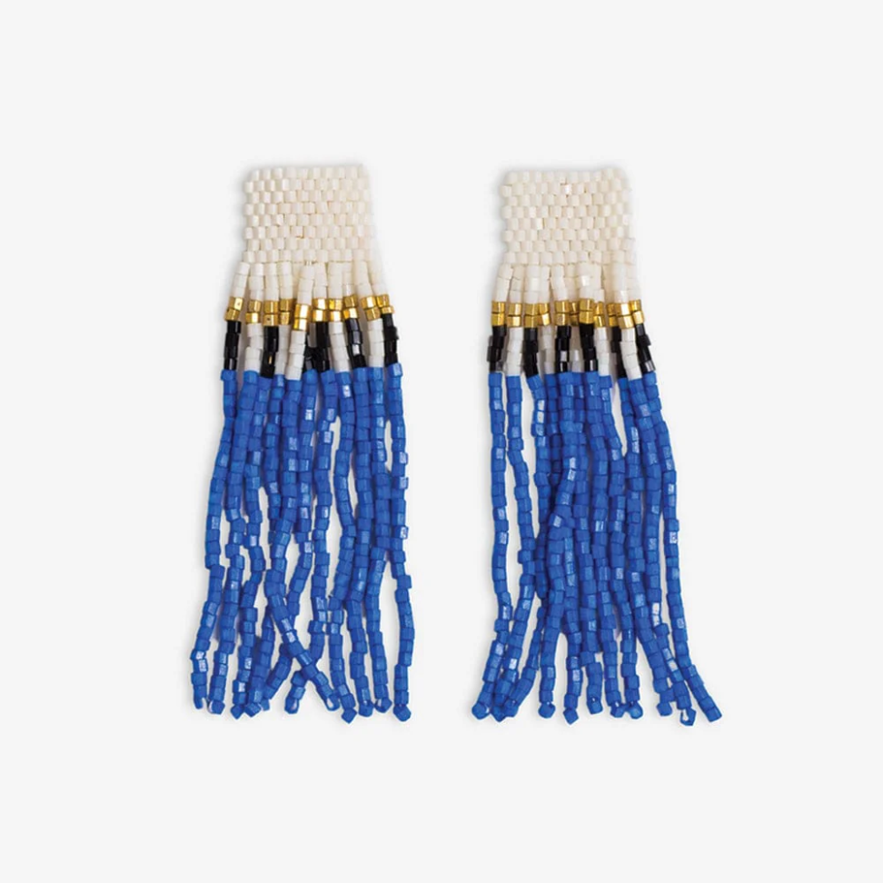 Marilyn Solid Beaded Fringe Earring - Ink + Alloy