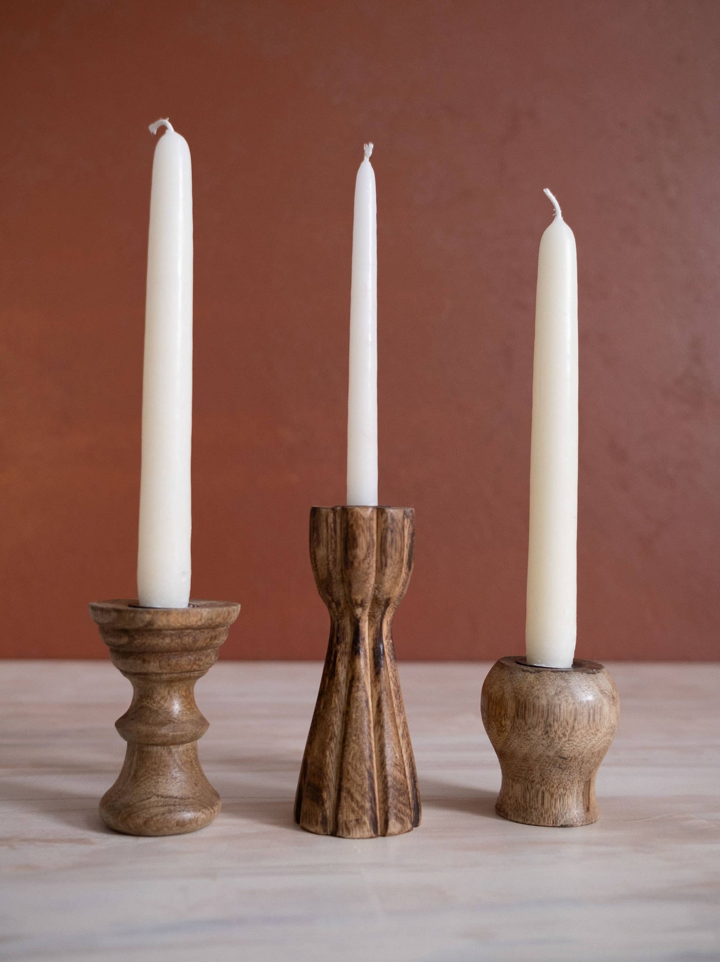 Dual Skinny & Standard Taper Candle Holders. Set of 3