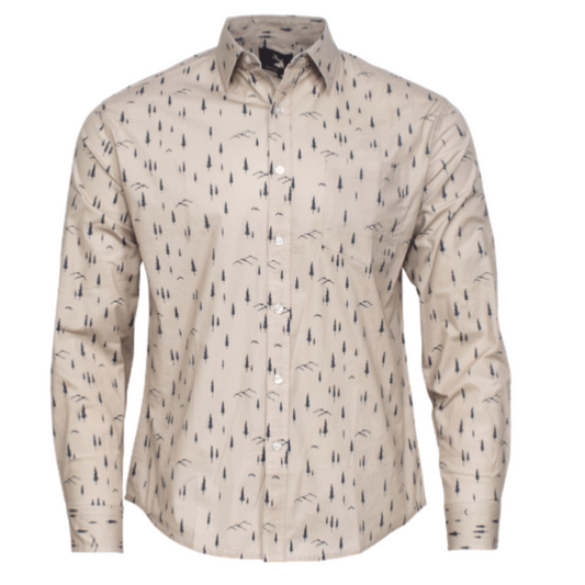 Long-Sleeve Rocky Mountain Beige Camp Button Up