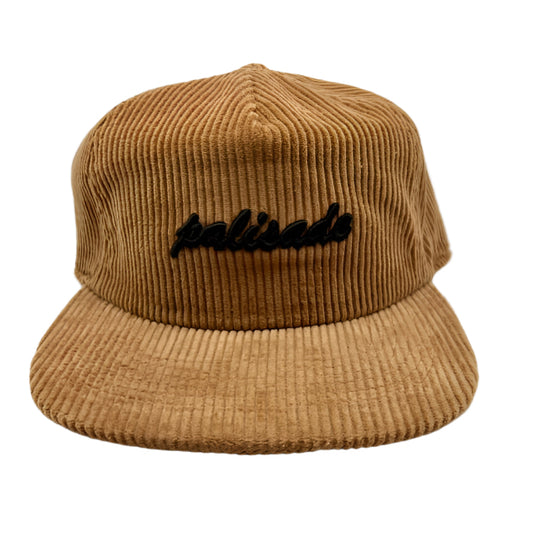 Embroidered Palisade Corduroy Hat - Khaki