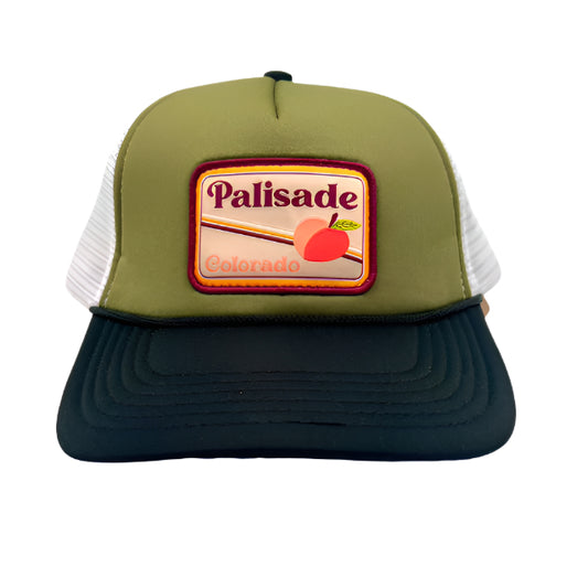 Foam Palisade Peach Trucker Hat - Black/Olive/White