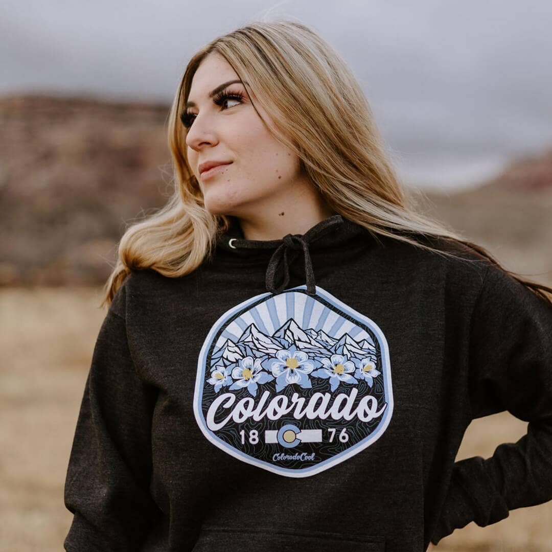 Colorado Mountain Bloom Hoodie - Women's - Charcoal