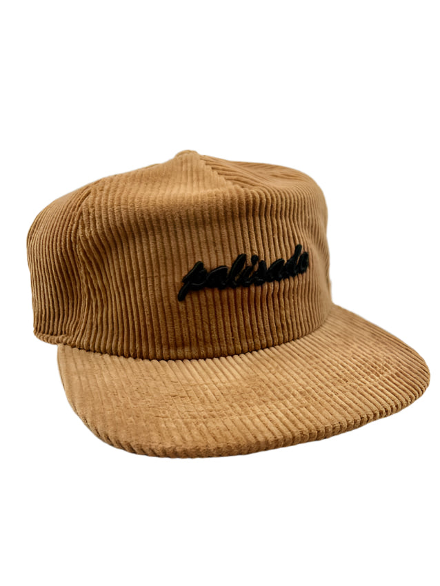 Embroidered Palisade Corduroy Hat - Khaki