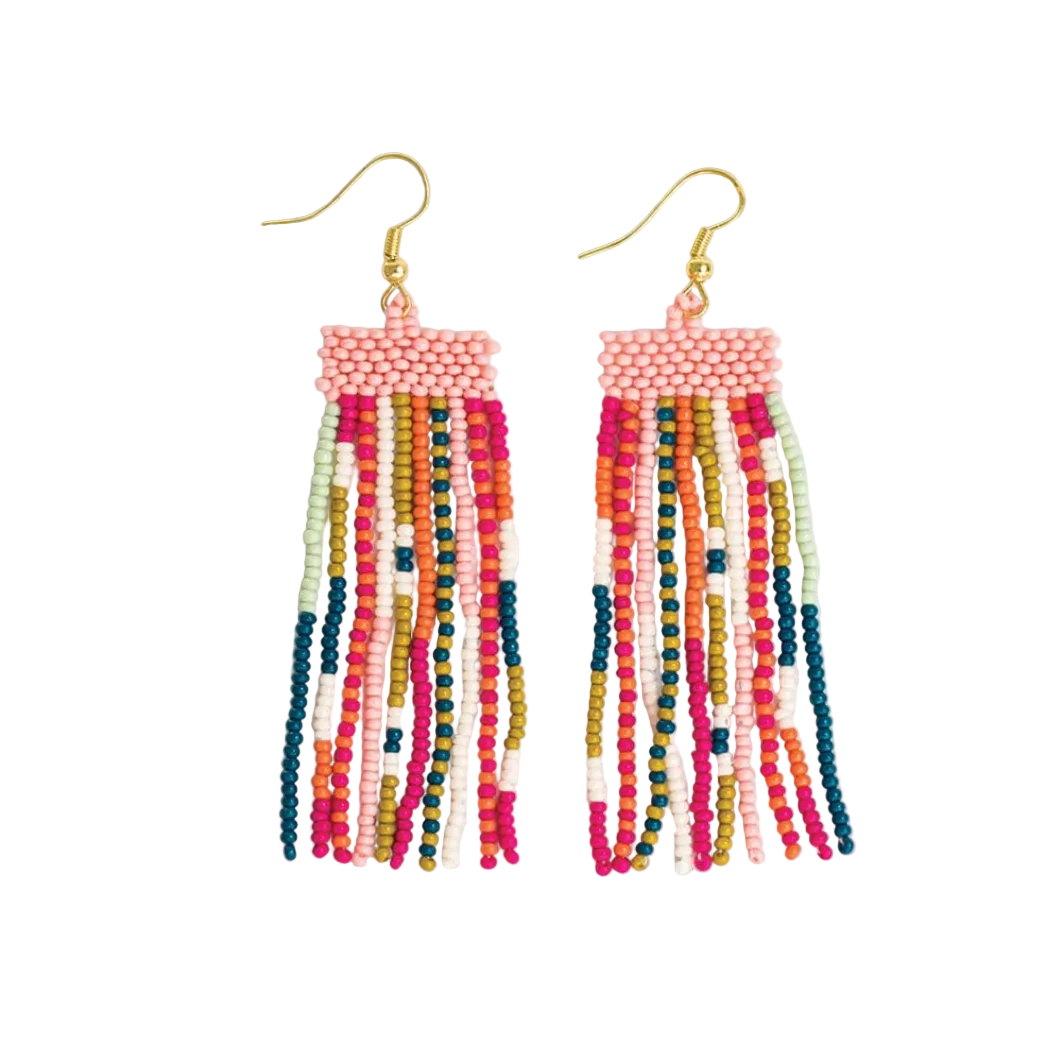 Adaline Mixed Patterns Beaded Earrings - Rainbow - Ink + Alloy