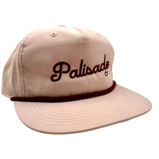 Embroidered Palisade Snapback Hat - Pale Peach