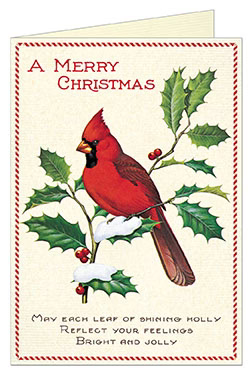 Christmas Bird Blank Single Holiday Card