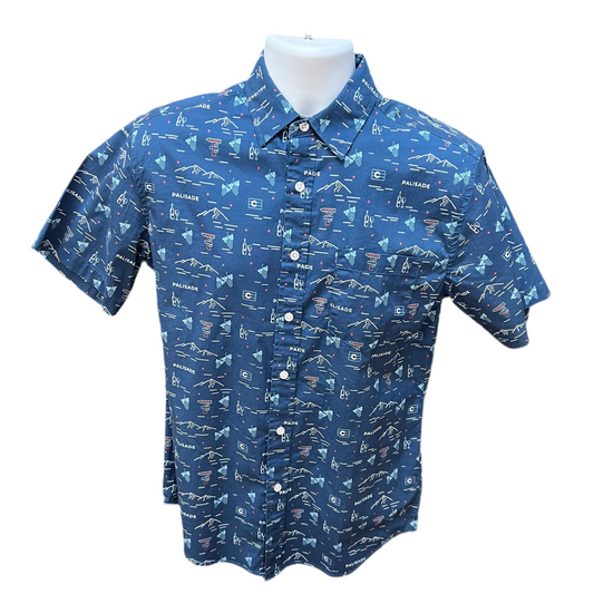 Palisade Wine & Grapes Button Up Blue
