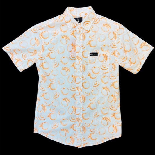 Exclusive Peach Button Up with Palisade Patch White