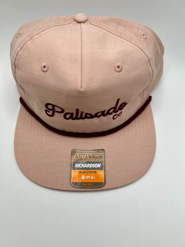 Embroidered Palisade Snapback Hat - Pale Peach