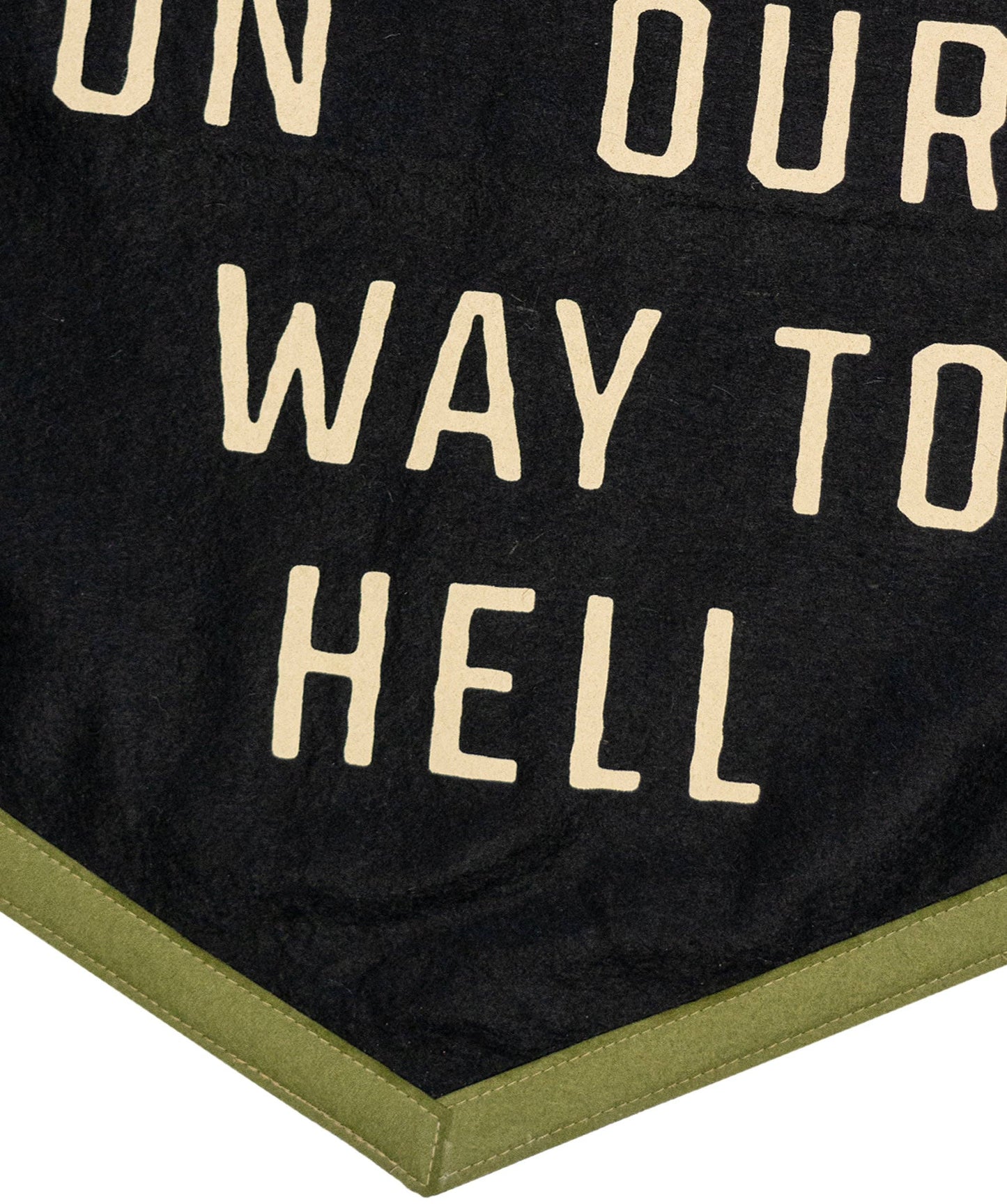 Holding Hands On Our Way To Hell Camp Flag • John Moreland x Oxford Pennant