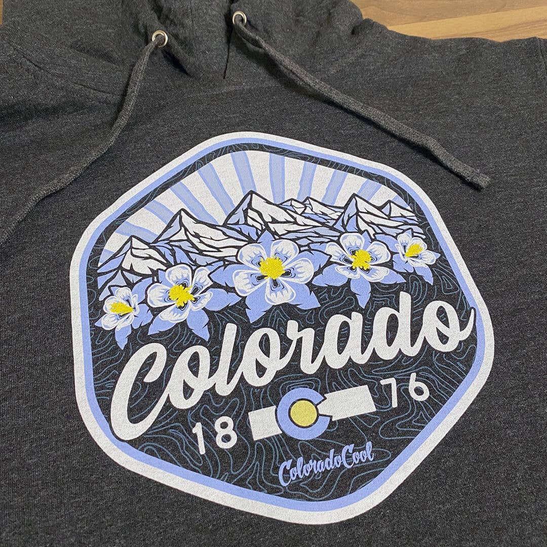 Colorado Mountain Bloom Hoodie - Women's - Charcoal