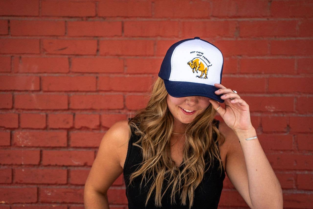 Not Tame Bison Trucker - Navy/White