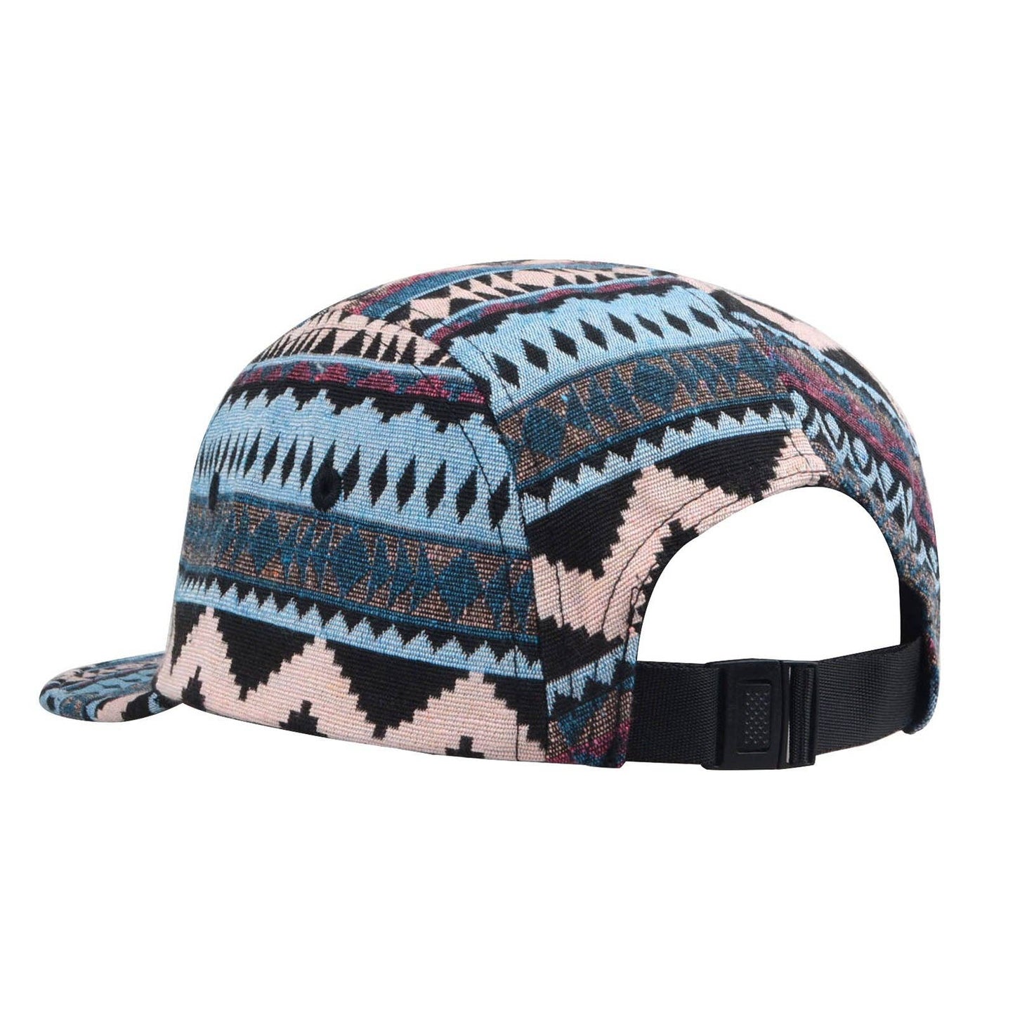 Native Multi Color Jacquard 5 Panel Hat Camp Cap - Brown
