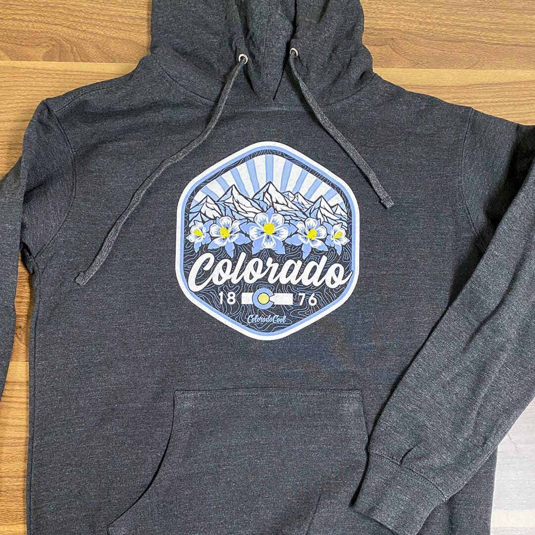 Colorado Mountain Bloom Hoodie - Women's - Charcoal