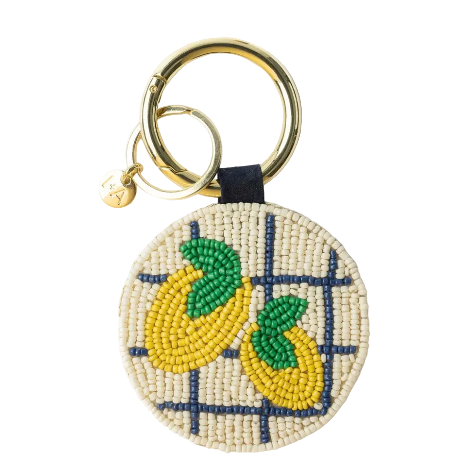Kelsey Lemons Seed Bead Bag Accessory Key Ring - Ink + Alloy