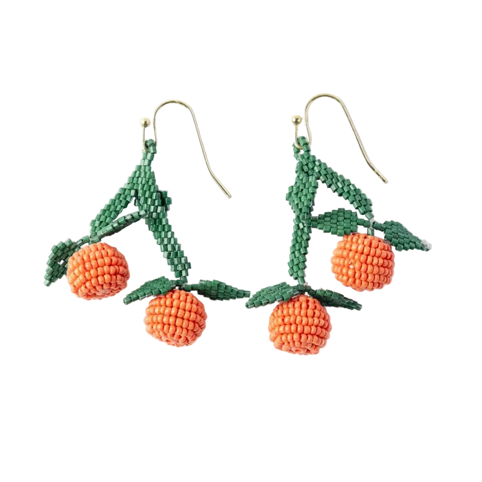 Lottie Clementine Dangle Luxe Earrings - Orange - Ink + Alloy