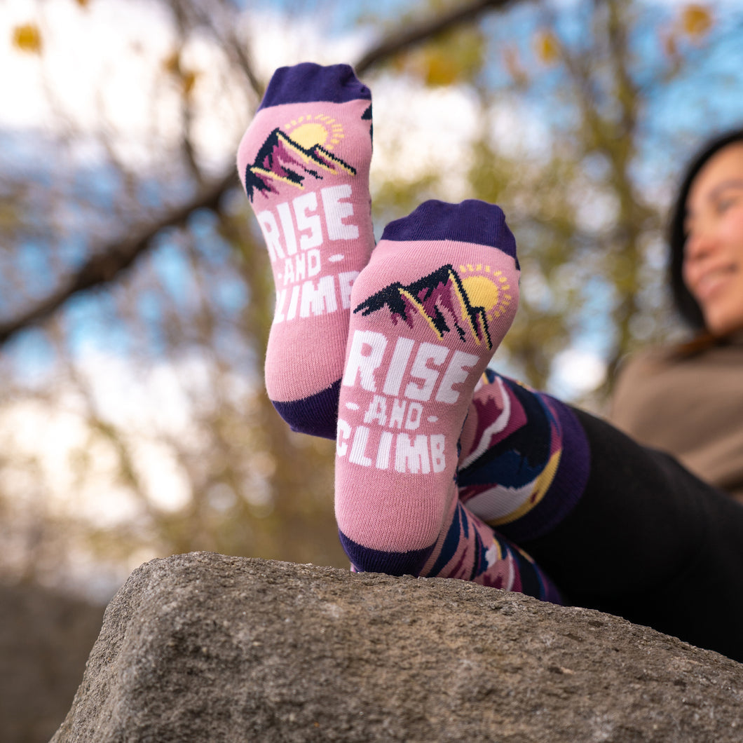 Rise and Climb Purple Socks