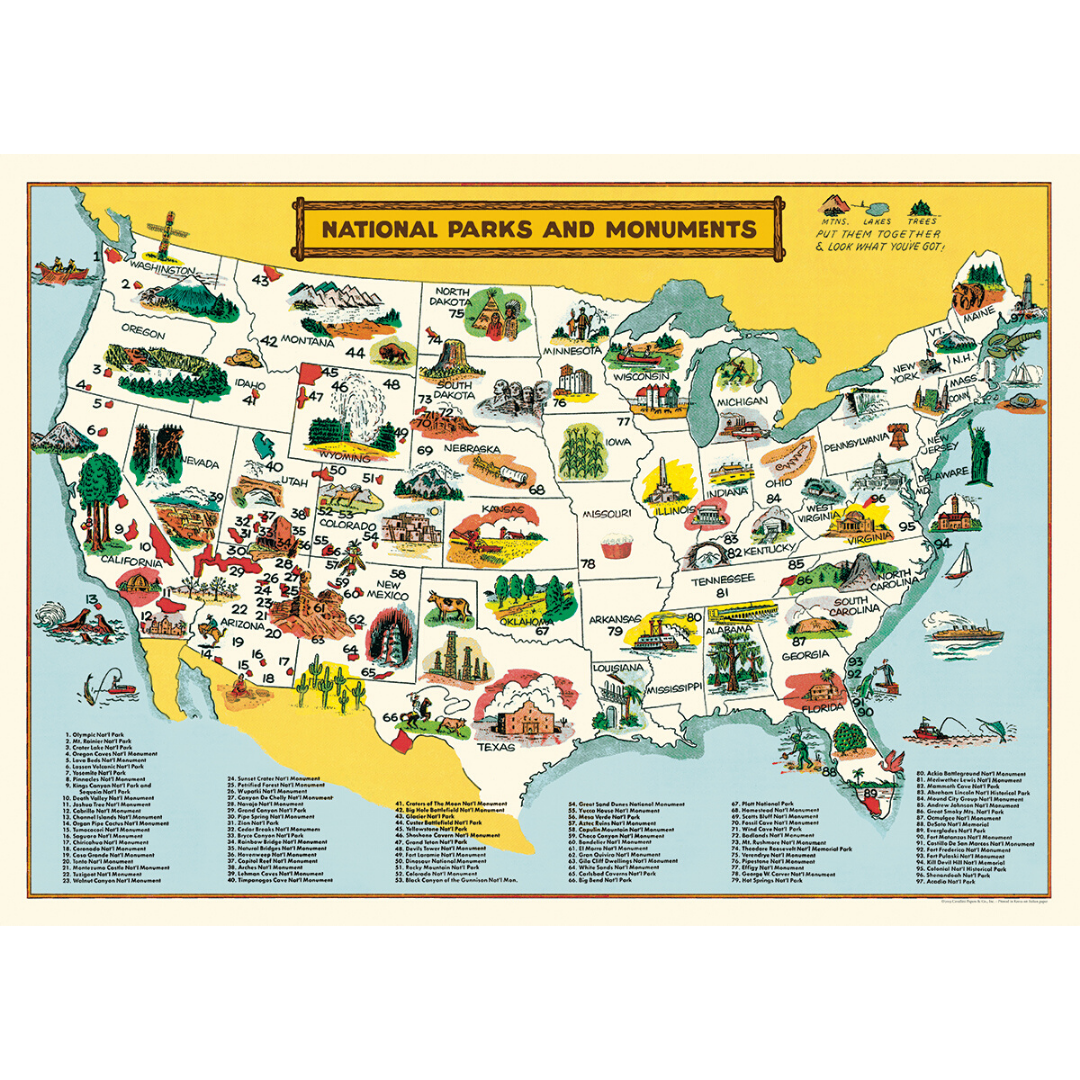 Print/Poster - National Parks Map