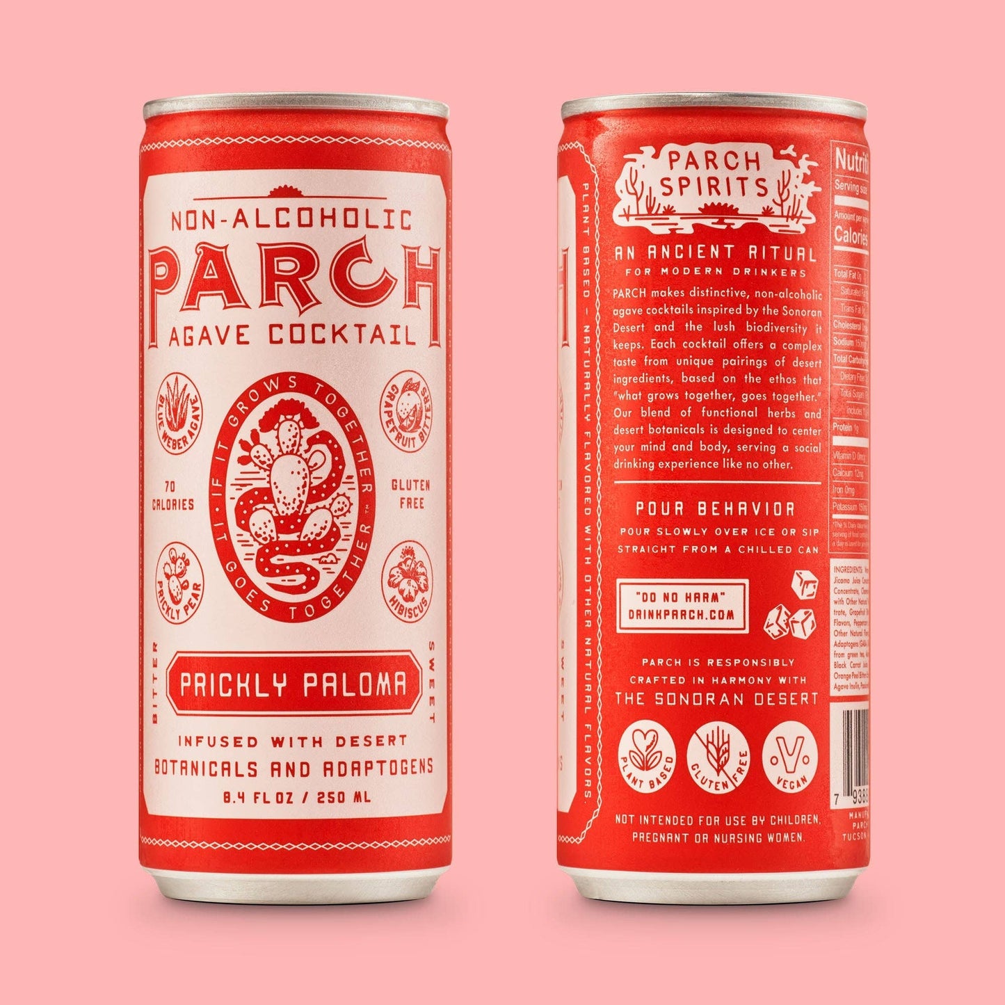 PARCH Prickly Paloma Agave Mocktail - 4 pack