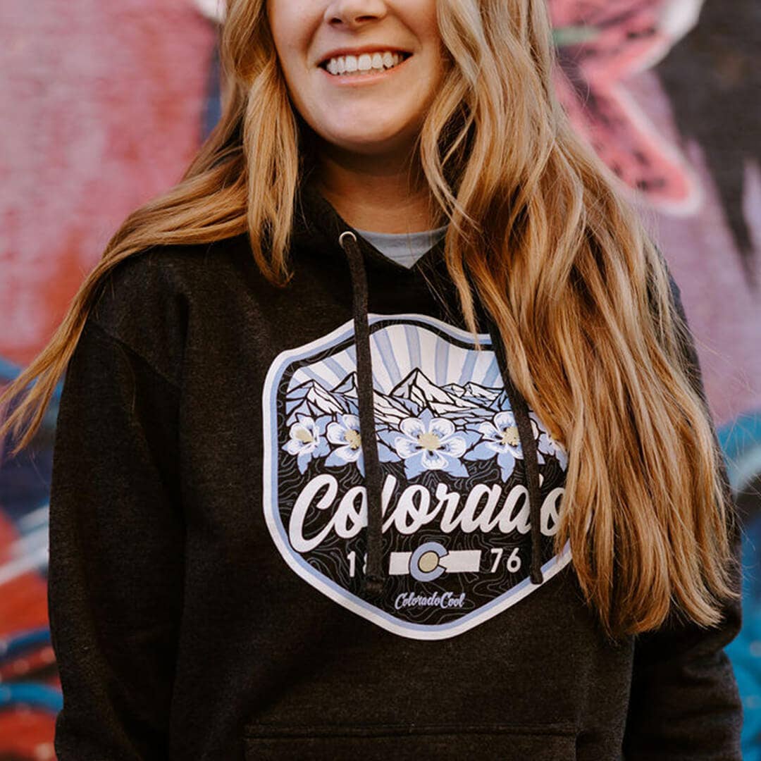 Colorado Mountain Bloom Hoodie - Women's - Charcoal