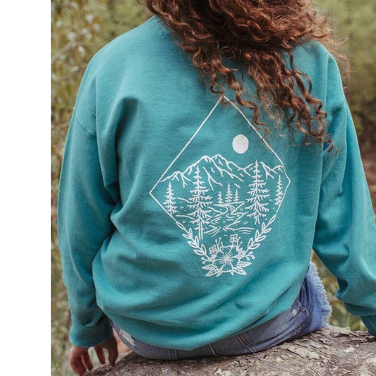 Take me to the Wildflowers Unisex Pullover- Teal