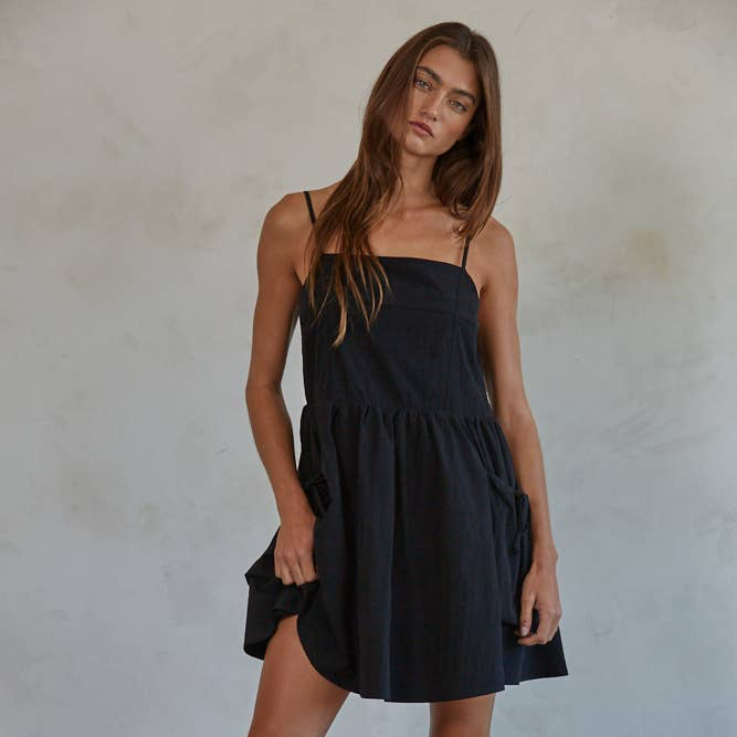 Black Flare Mini Dress