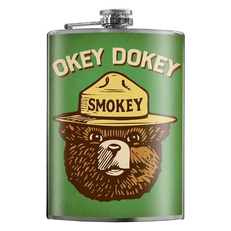 Stainless Steel Flask - Okey Dokey Smokey
