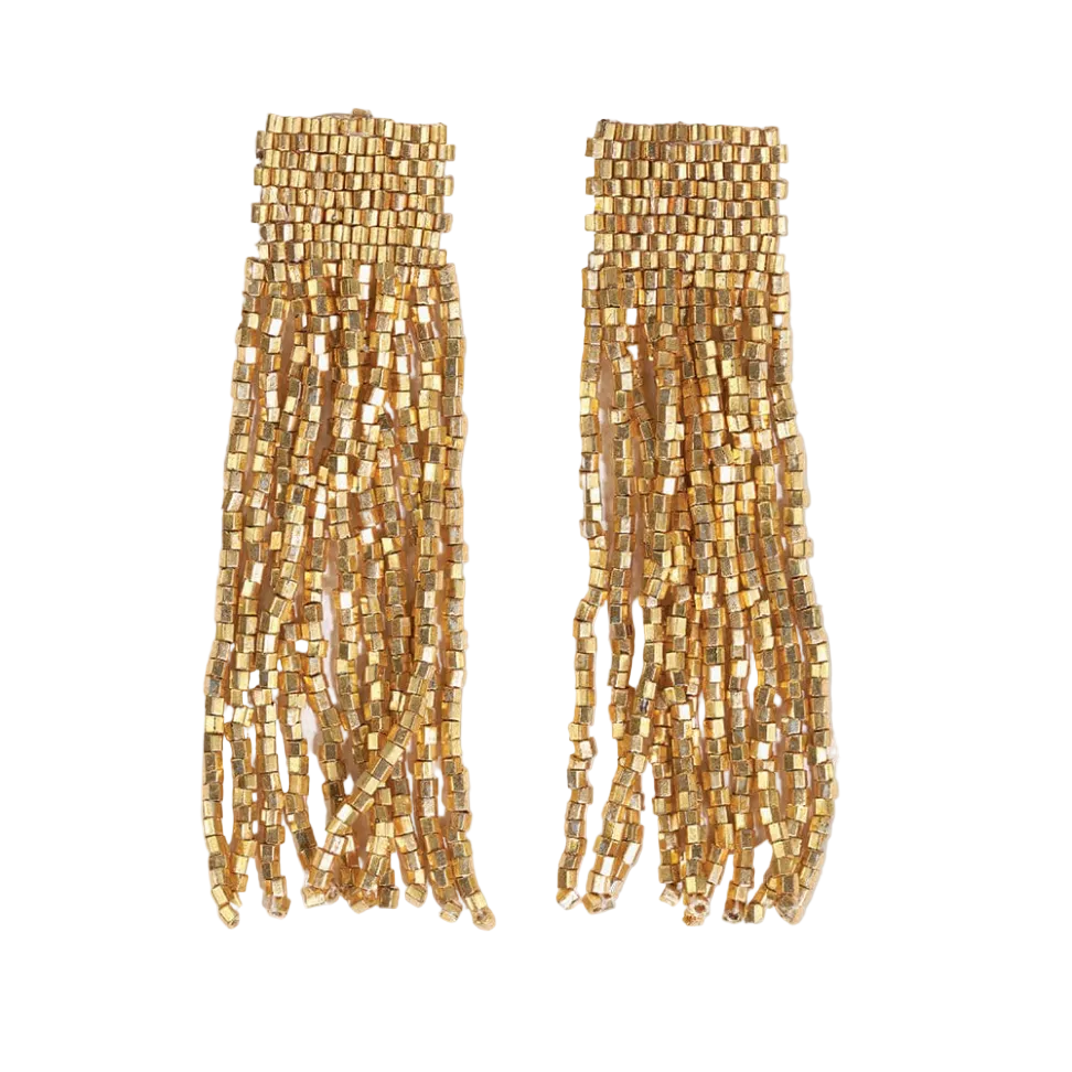 Marilyn Solid Beaded Fringe Earring - Ink + Alloy