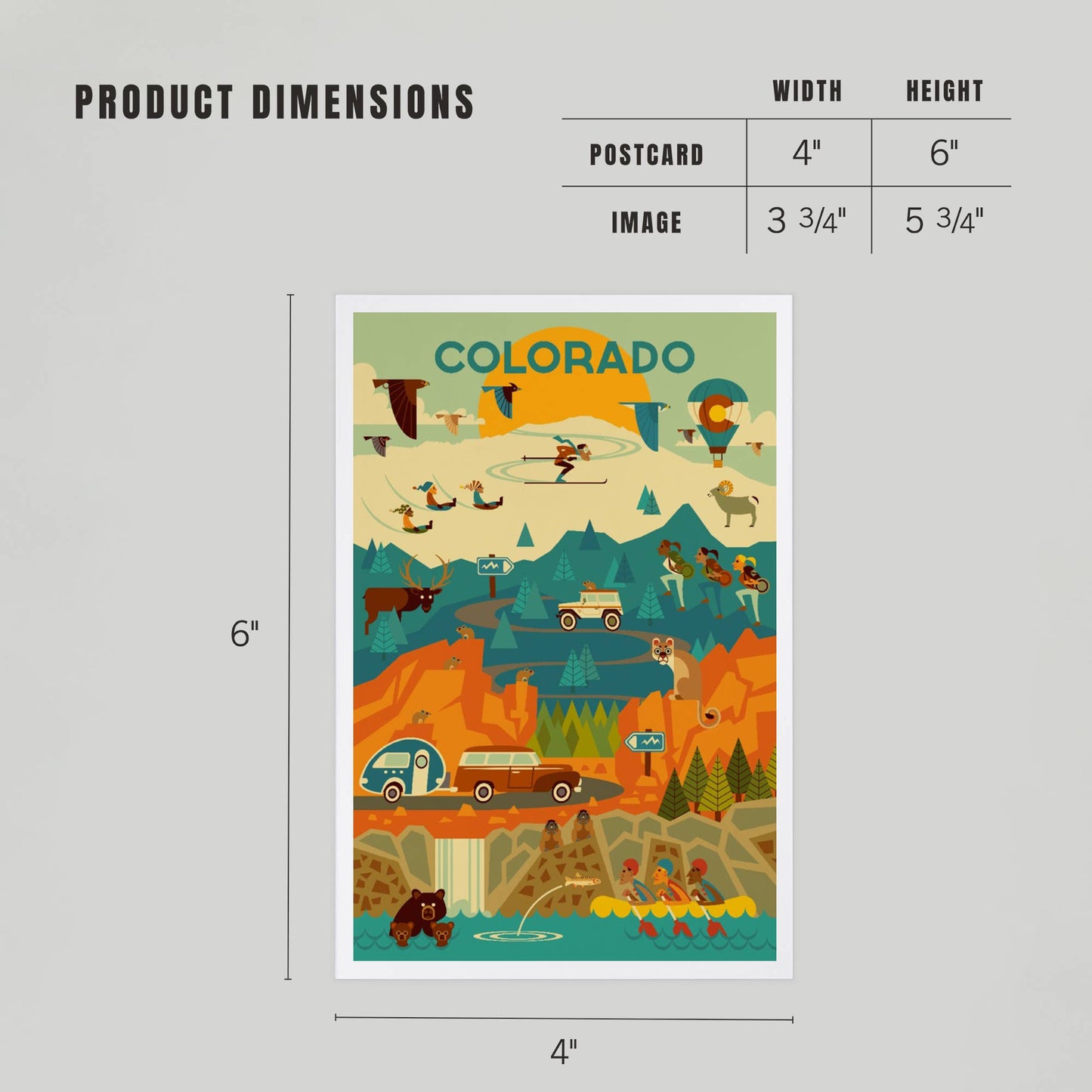 Colorado State Geometric Postcard