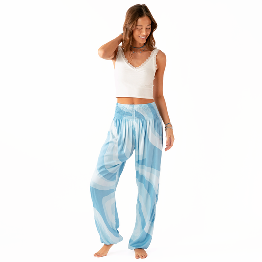 Blue Lagoon Swirl Yoga Pants