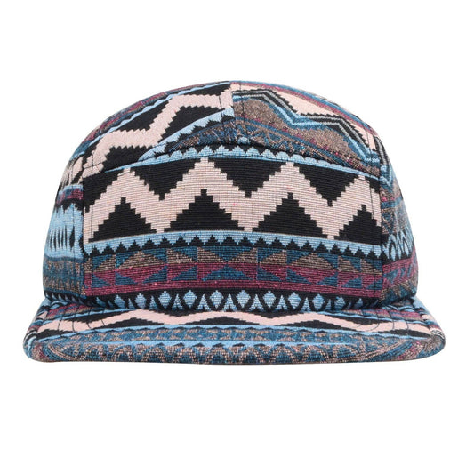 Native Multi Color Jacquard 5 Panel Hat Camp Cap - Brown