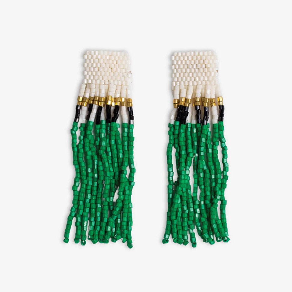 Marilyn Solid Beaded Fringe Earring - Ink + Alloy