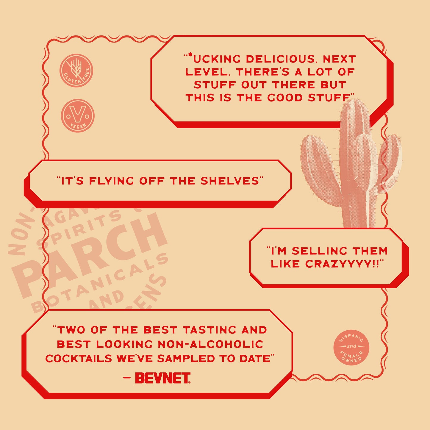 PARCH Prickly Paloma Agave Mocktail - 4 pack