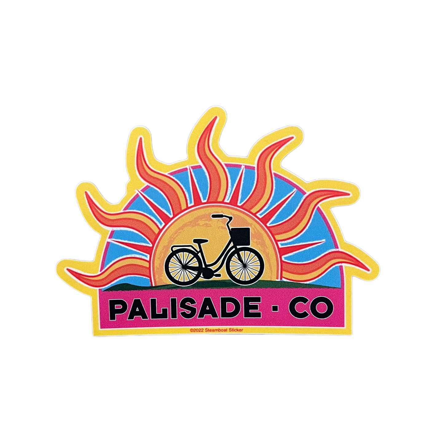 Sun with Bicycle Palisade Sticker