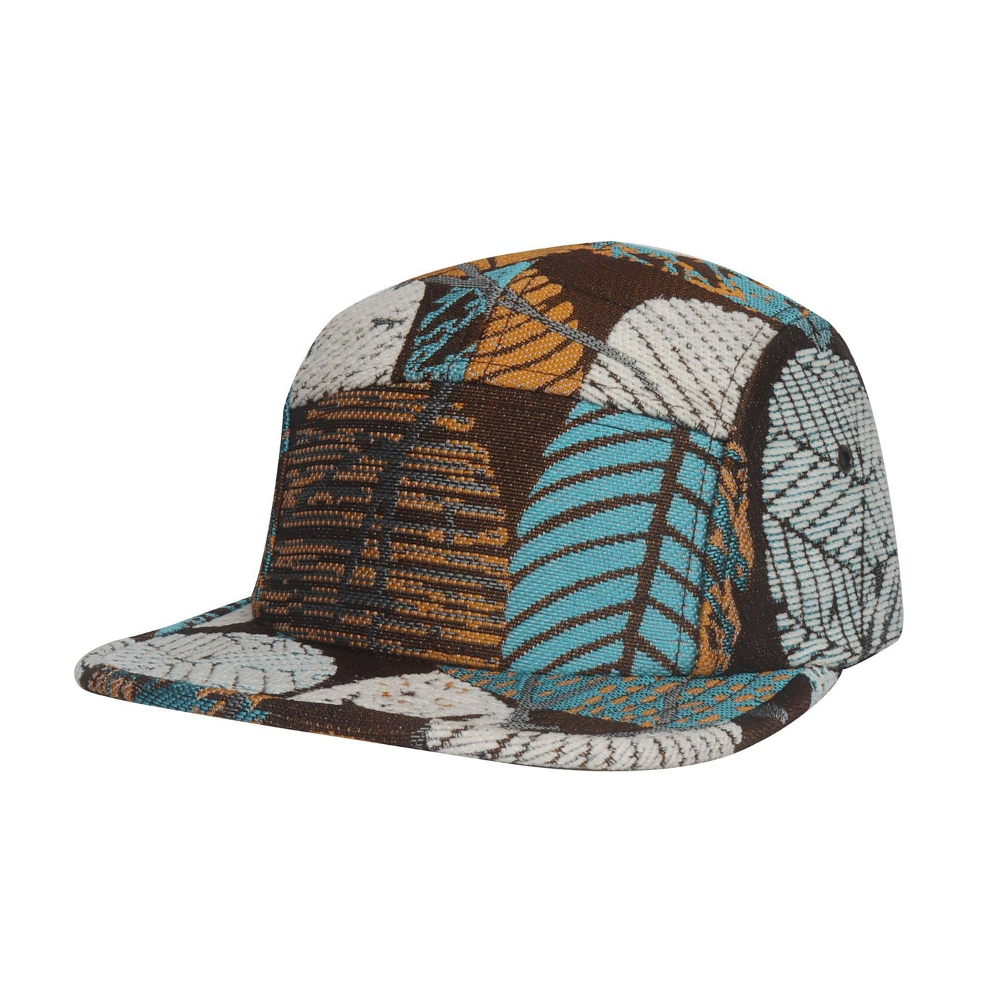 Leaf Multicolored Jacquard 5 Panel Hat Camp Cap