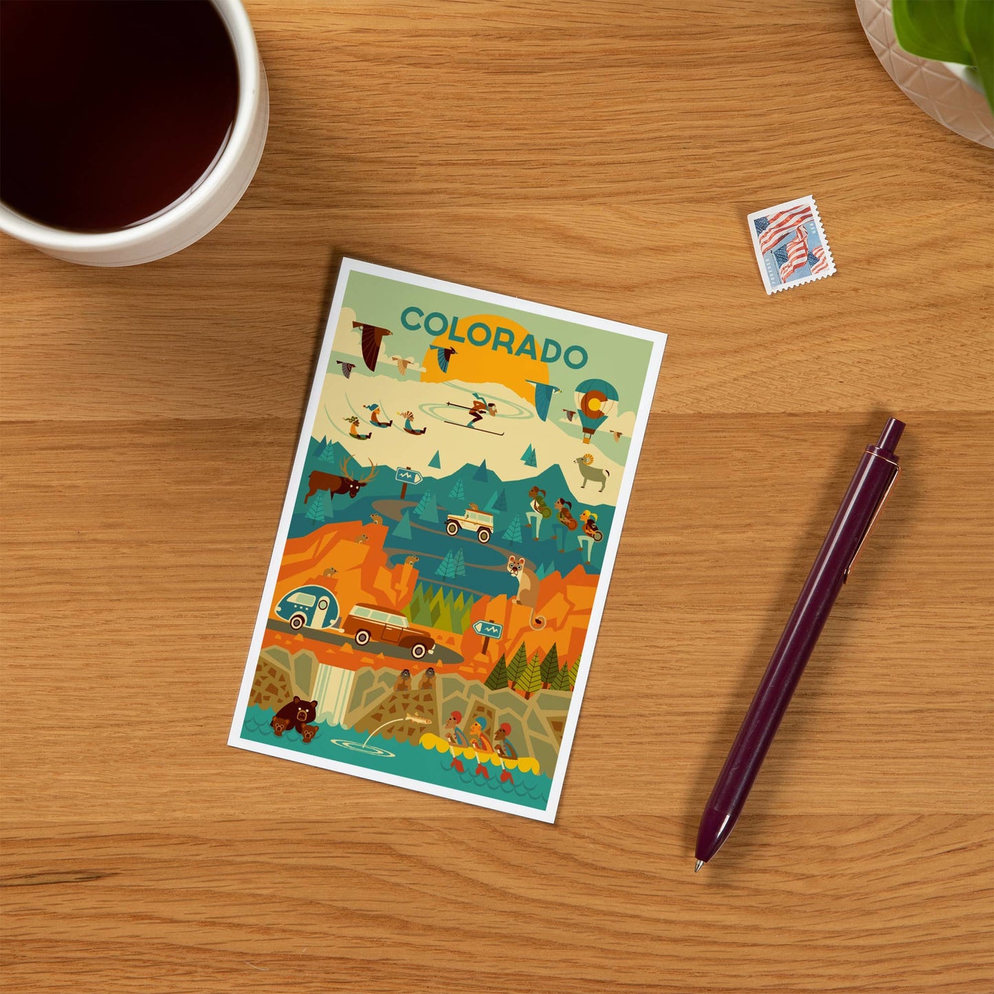 Colorado State Geometric Postcard