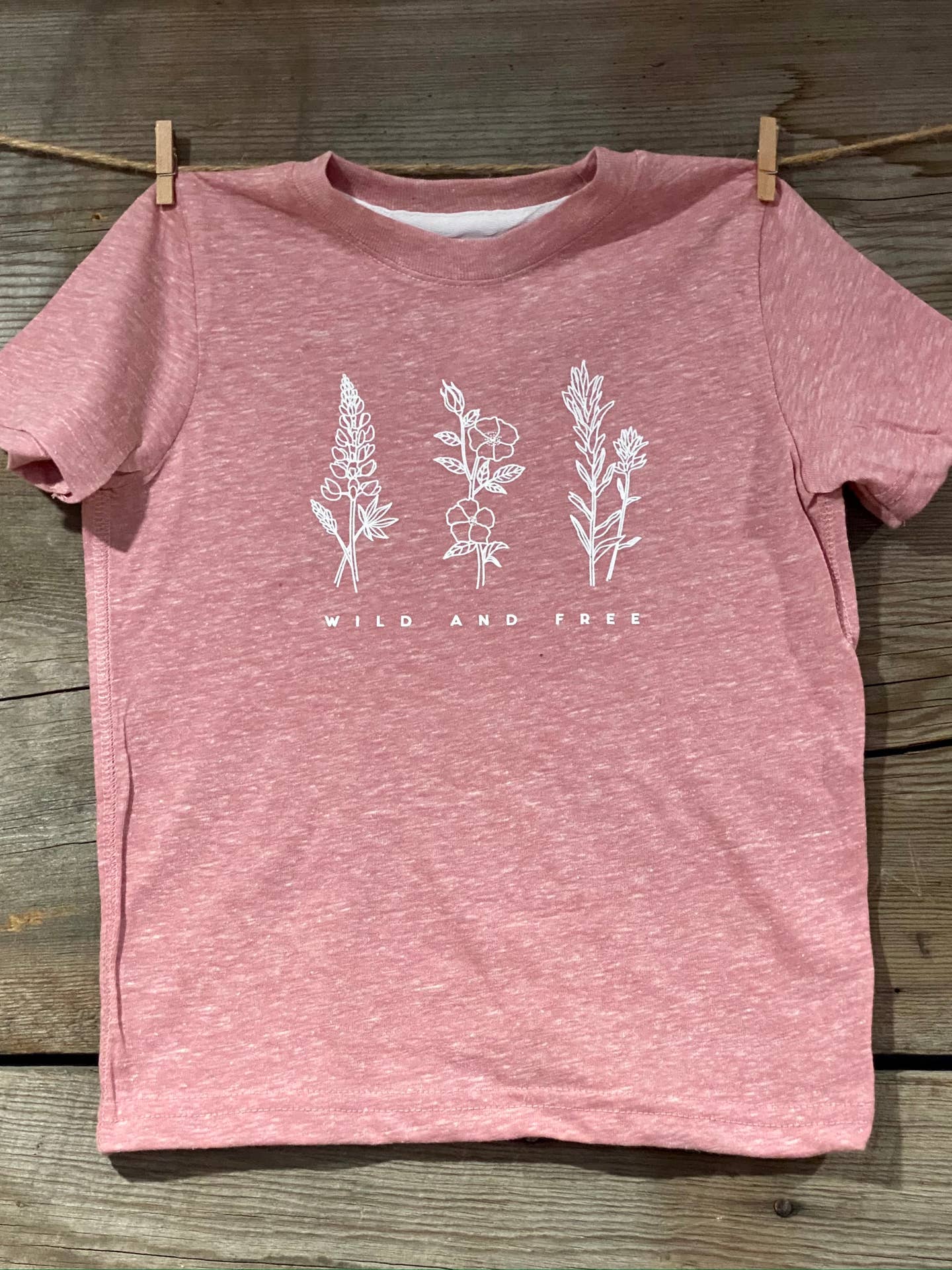 Wild and Free Kids Pink T-Shirt